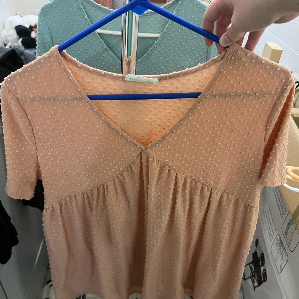 Peach Textured Women's Top
